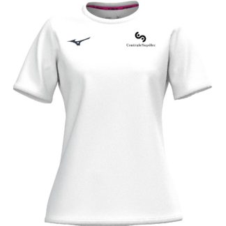 Tee shirt polyester blanc femme - modèle TRAINING