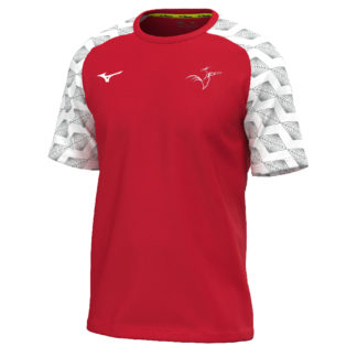 Tee shirt perf Mizuno Homme Rouge - modèle Kongougara