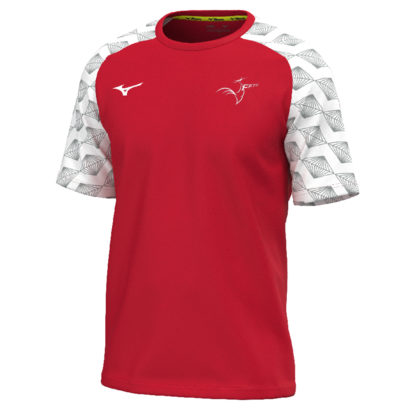 Tee shirt perf Mizuno Homme Rouge - modèle Kongougara