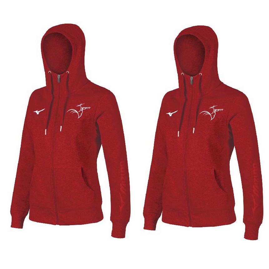 PACK Mizuno x 2 hoodies Rouge Femme – modèle FZ S
