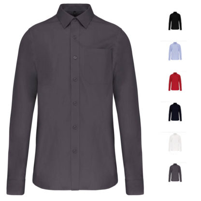 Chemise manches longues - modèle POPELINE ML