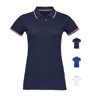 Polo tricolore femme - modèle PRESTIGE